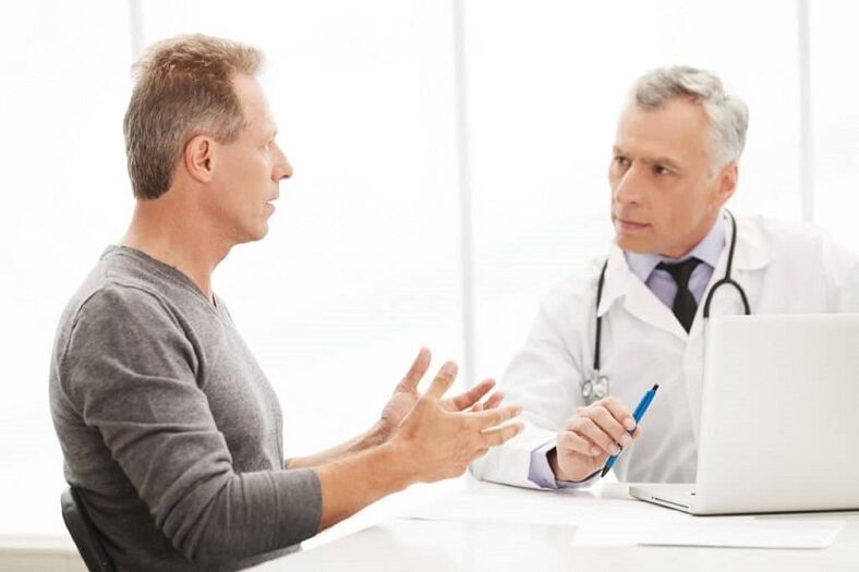 Recepción de un especialista para prostatitis