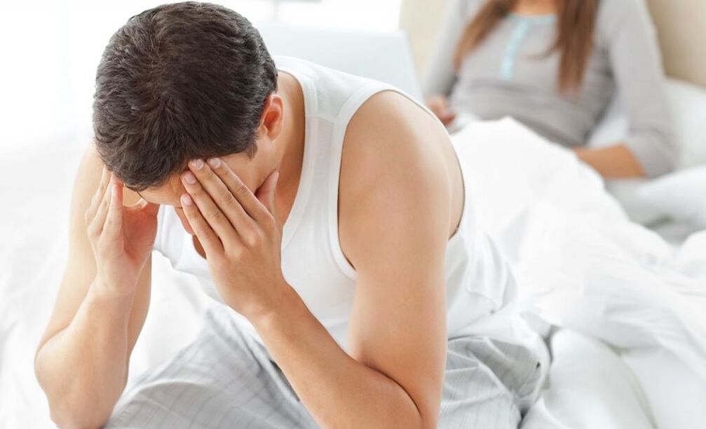 Poca potencia en hombres con prostatitis.